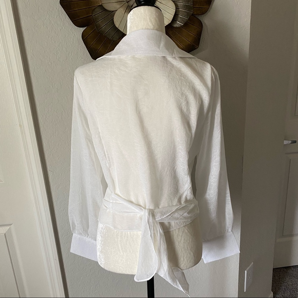 Adora Collared Long Sleeve Wrap Top Nip - image 4